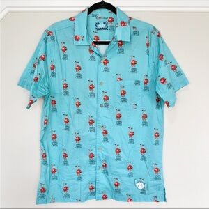Phish Riviera Maya 2023 Pups in Trouble Aqua Flamingo Button Down Shirt Men’s XL
